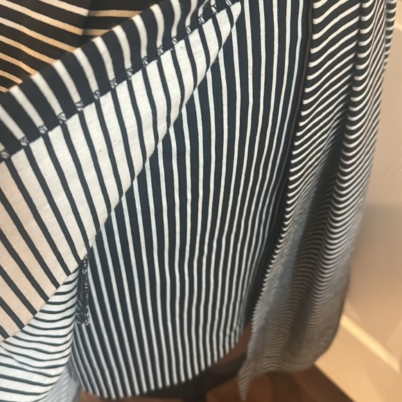 New York & Company - Eva Mendes - Stripe Fit Flare Overskirt Dress - Picture 3 of 5